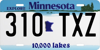 MN license plate 310TXZ