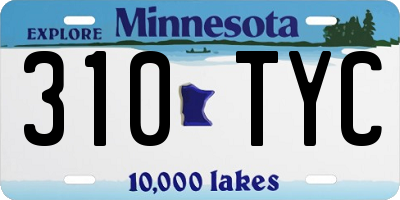 MN license plate 310TYC
