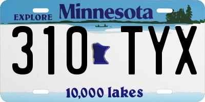 MN license plate 310TYX