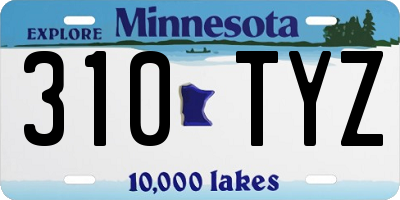MN license plate 310TYZ