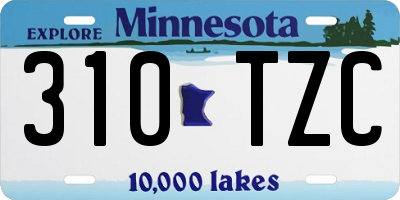 MN license plate 310TZC