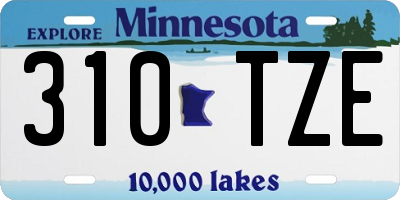 MN license plate 310TZE