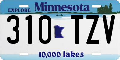 MN license plate 310TZV