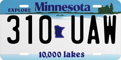 MN license plate 310UAW