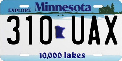 MN license plate 310UAX