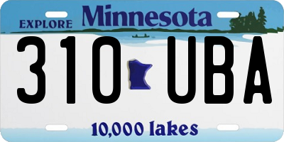 MN license plate 310UBA