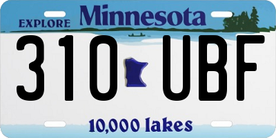 MN license plate 310UBF