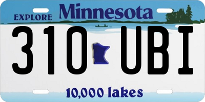 MN license plate 310UBI