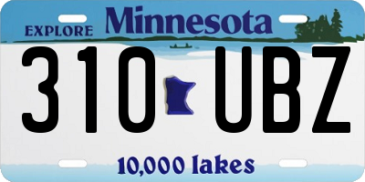 MN license plate 310UBZ