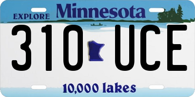 MN license plate 310UCE