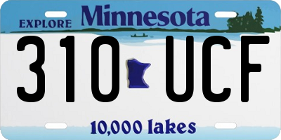 MN license plate 310UCF