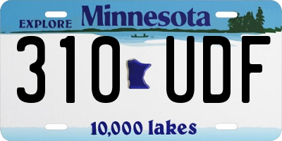 MN license plate 310UDF