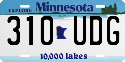 MN license plate 310UDG