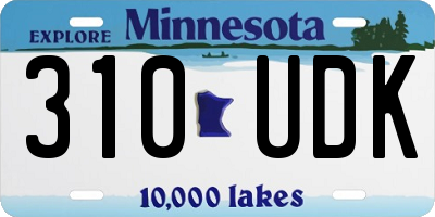 MN license plate 310UDK