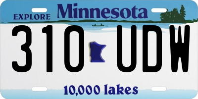 MN license plate 310UDW