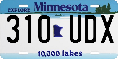 MN license plate 310UDX