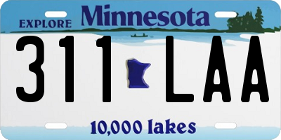 MN license plate 311LAA