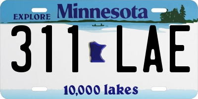 MN license plate 311LAE