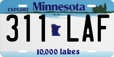 MN license plate 311LAF