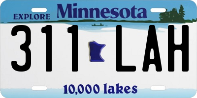 MN license plate 311LAH