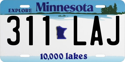 MN license plate 311LAJ