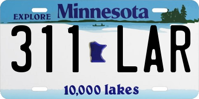 MN license plate 311LAR