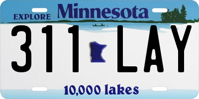 MN license plate 311LAY