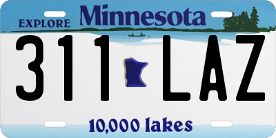 MN license plate 311LAZ