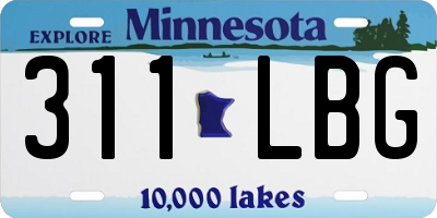 MN license plate 311LBG