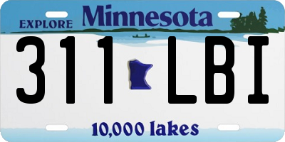 MN license plate 311LBI