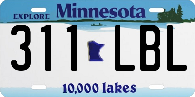 MN license plate 311LBL