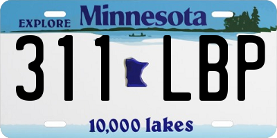 MN license plate 311LBP