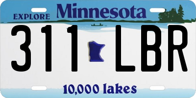 MN license plate 311LBR