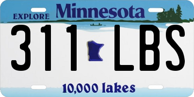MN license plate 311LBS