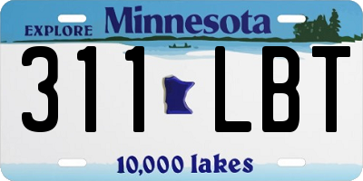 MN license plate 311LBT