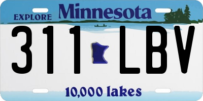 MN license plate 311LBV