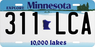 MN license plate 311LCA