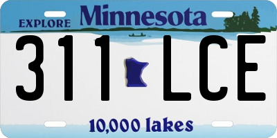 MN license plate 311LCE