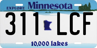 MN license plate 311LCF