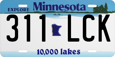 MN license plate 311LCK