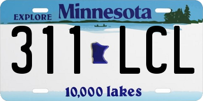 MN license plate 311LCL