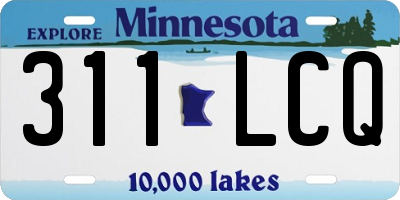 MN license plate 311LCQ