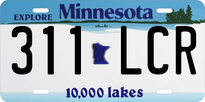 MN license plate 311LCR