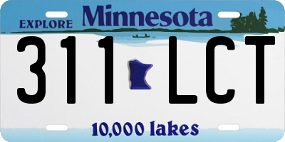 MN license plate 311LCT