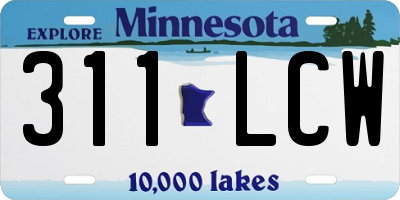 MN license plate 311LCW