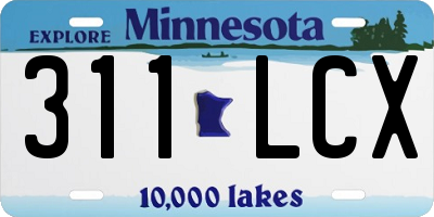 MN license plate 311LCX