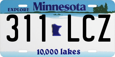 MN license plate 311LCZ