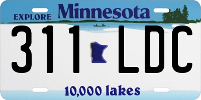 MN license plate 311LDC