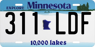 MN license plate 311LDF