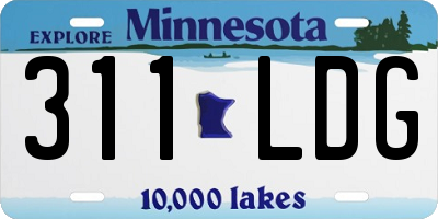 MN license plate 311LDG